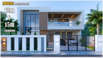 House Design 2 storey | Modern House | 12m x 15m with 5 Bedrooms