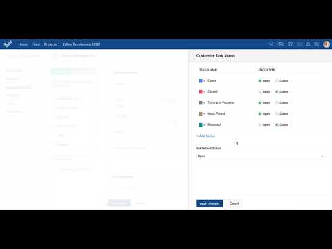 Zoho Projects : Customize Task Status