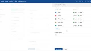 Zoho Projects : Customize Task Status