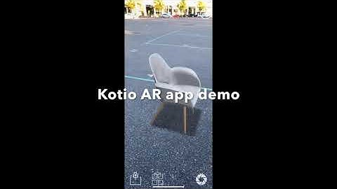 Kotio AR platform demo video thru mobile view. Showcasing adding multiple AR items at once.