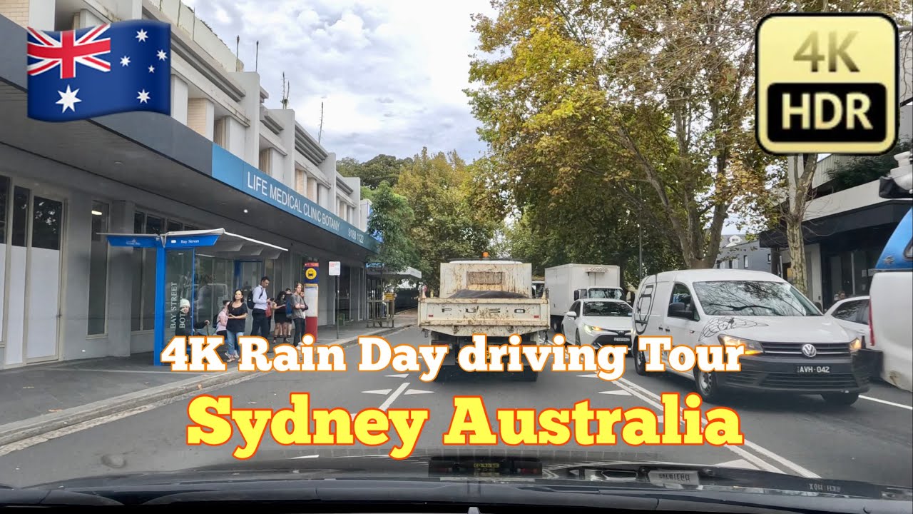 Australia Sydney[4K City Suburbs Rain day Driving Tour ] Botany Road