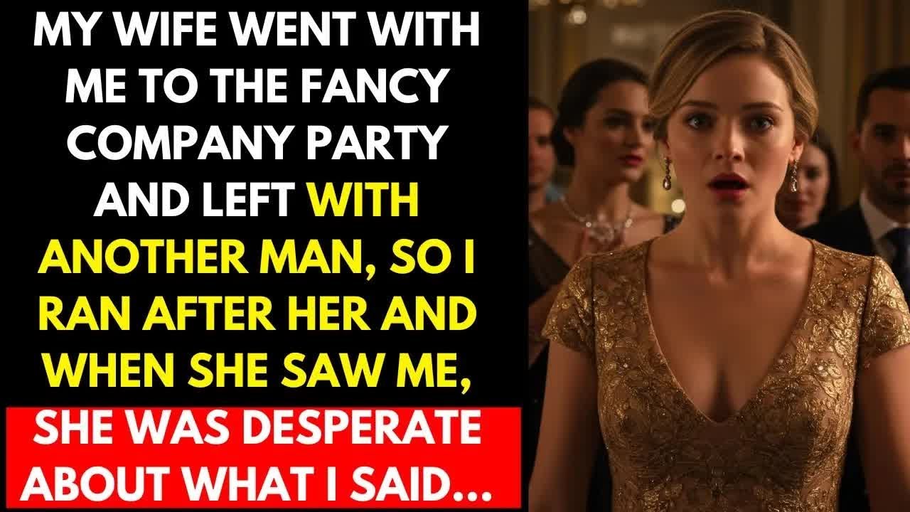 My wife went to the company's fancy party with me, and left with another man, so I ran after her