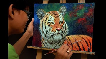 How to Paint Portrait of a Tiger? / Time-lapse / JMLisondra