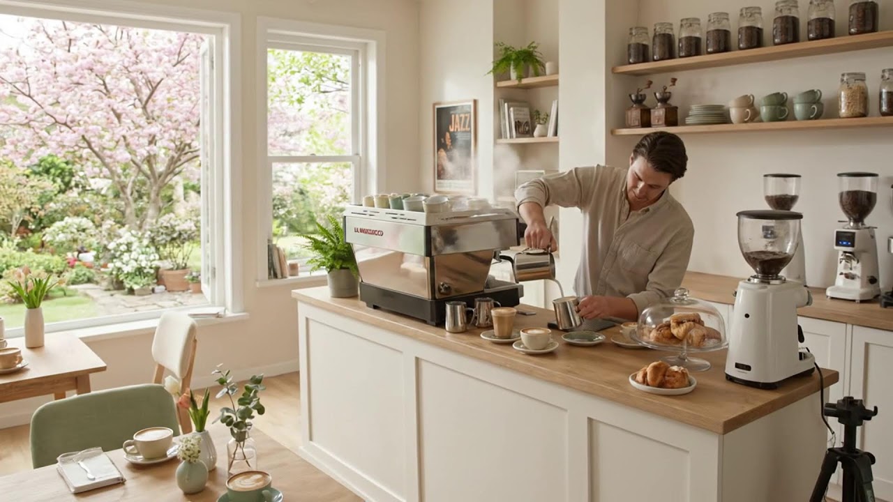 花咲く窓辺の朝ジャズ 🌷☕ リラックスして一杯