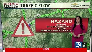 FIRST ALERT TRAFFIC: Route 6 closed in Bristol due to water main break