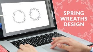 How to Design Vector Spring Wreaths in Ilustrator | Free Download | Curly Made