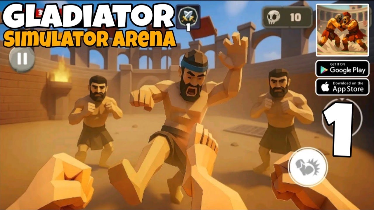 Gladiator Simulator: Arena War Gameplay Walkthrough Part 1 (iOS, Android)
