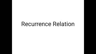 Recurrence Relation-Recursion tree method
