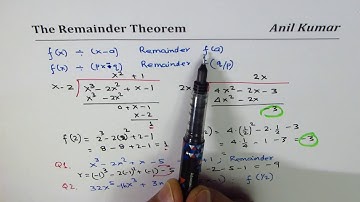 Remainder Theorem With Examples when Divided by Quadratic Function