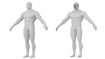 Bodybuilder Male Base Mesh in A-Pose 3D Model (preview)