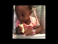 This baby needs to slow down with that banana before choking