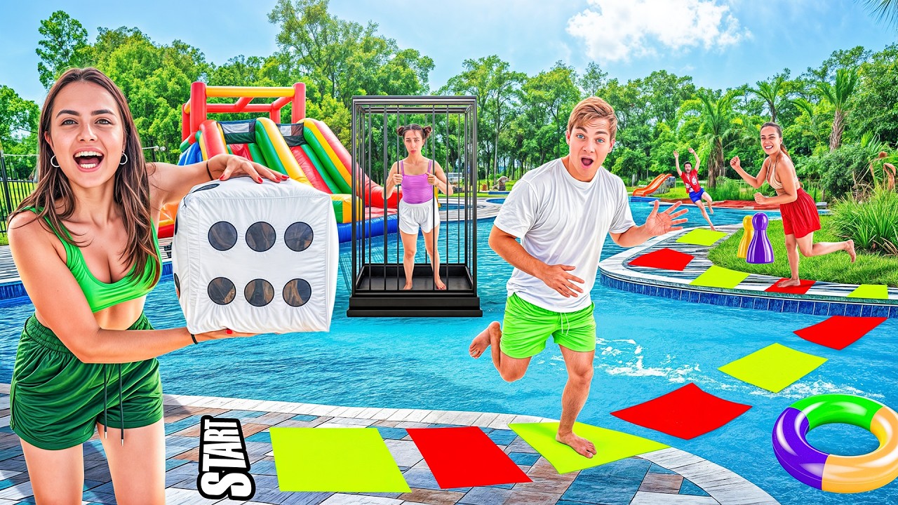 GIOCHIAMO AL GIOCO DA TAVOLO PIÙ GRANDE AL MONDO in PISCINA CON TUTTI I NOSTRI AMICI!