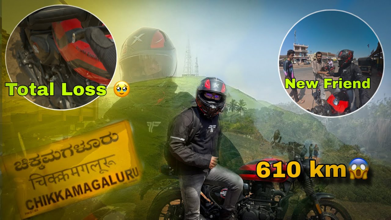My Longest Ride Ever 610km in one day 🥶 ! Hunter 350 💥🔥 Bangalore to Chikkamagaluru #soloride 