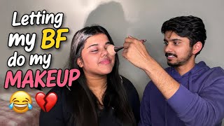 Letting my bf do my makeup🤣💔