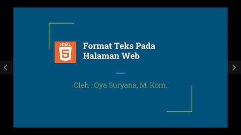 Format Teks Pada Halaman Web