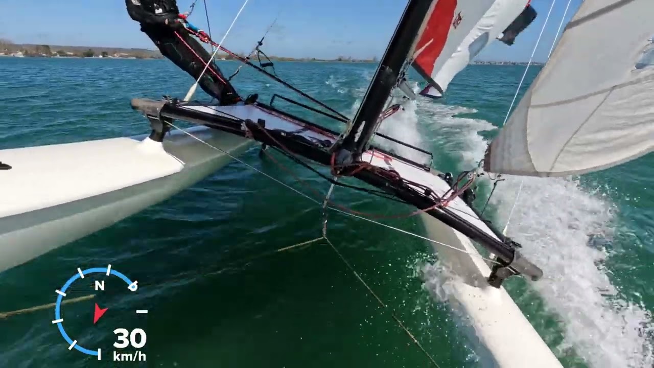 Sailing a Hobie Cat 16 Solo in Normandy