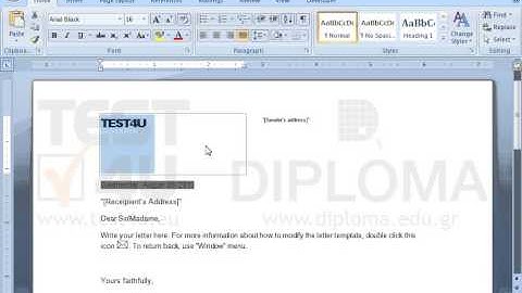 Open the template1.dotx template and replace the text TEST4U with the text cert4u and save it as...