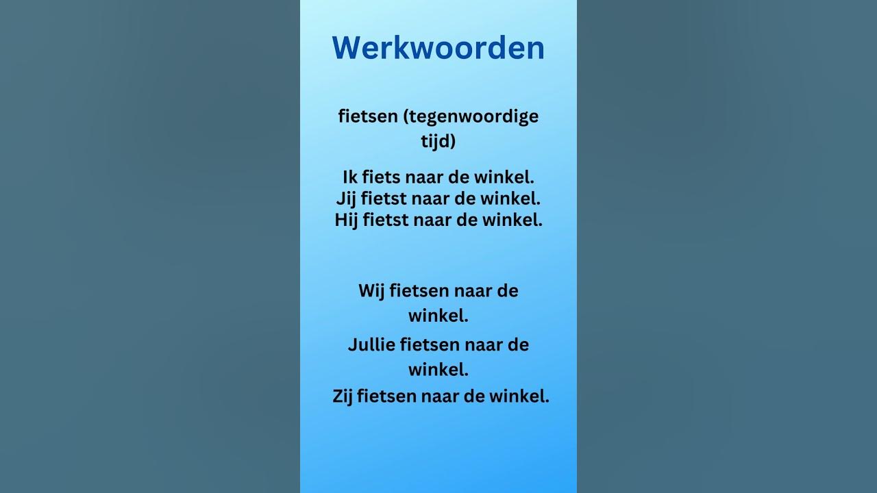 Werkwoorden ik, jij, hij, wij, jullie en zij fietsen YouTube