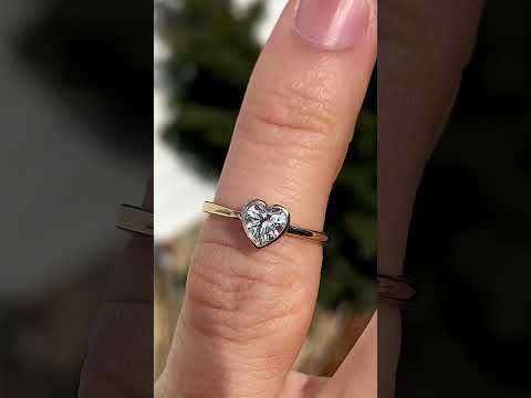 Heart Moissanite Bezette Solitaire Ring ring video