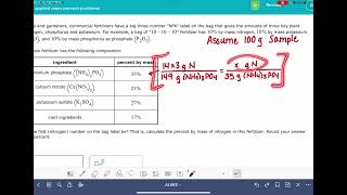 ALEKS: Solving applied mass percent problems