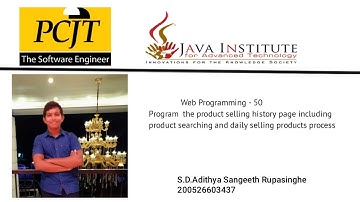 Web project Task 50 | 1st year | Semester 01 | Java Institute | Adithya Rupasinghe