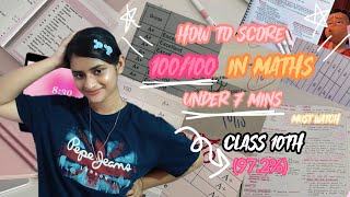 The ONLY Maths Strategy You Need To Score 100/100! 🔥 | Class 10th | Score 97%+ in boards