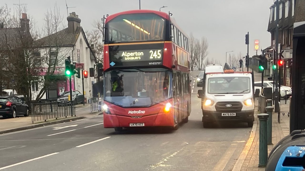 *HYDROGEN BUS* Journey on the Route 245 Metroline Wright Hydrogen Streetdeck WHD2727 LK70 AZZ