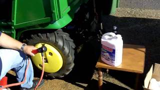 Tractor Easy Way To Load Tires With Liquid Ballast.