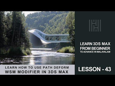 3Ds Max Tutorial Lesson 43 / Learn How To Use Path Deform WSM Modifier IN MALAYALAM
