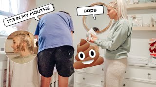 Wiping BABY POOP on my fiancé prank!! by Brooke Lehman 1,080 views 1 year ago 11 minutes, 57 seconds