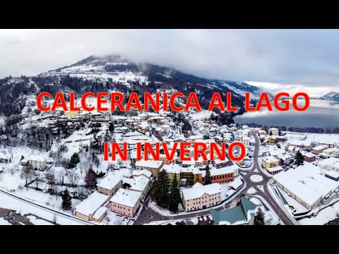Calceranica al Lago in inverno - Drone Aerial Video
