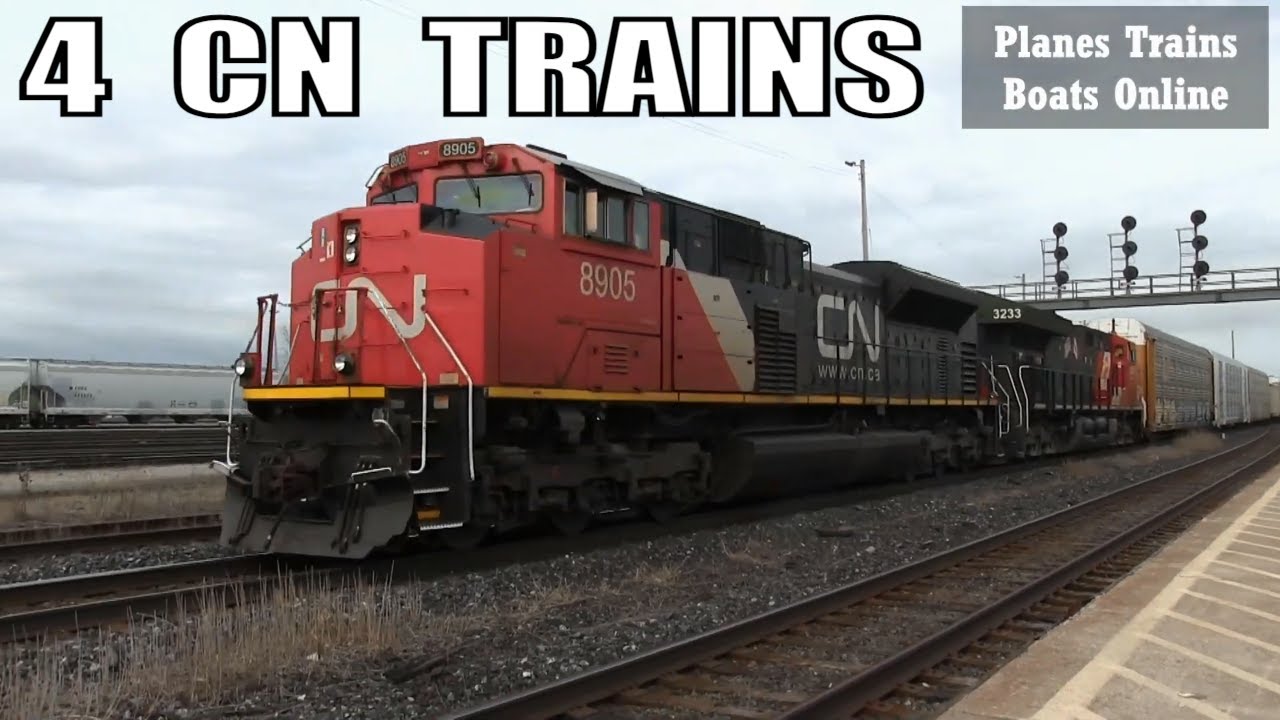Railfanning Sarnia Ontario With 4 CN Trains May 11 2022