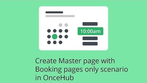 Create Master page with Booking pages only scenario in OnceHub