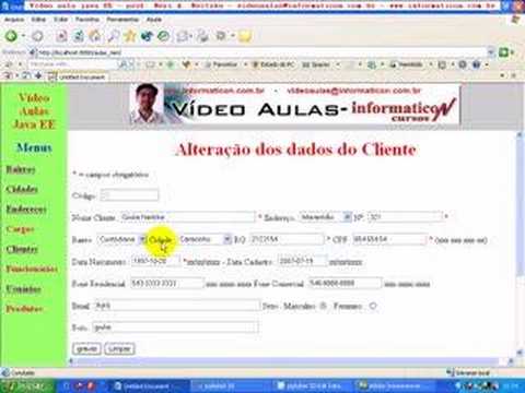 aula 112 java ee - Trazendo Cidade e Bairro para Clientes na