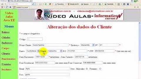 aula 112 java ee - Trazendo Cidade e Bairro para Clientes na