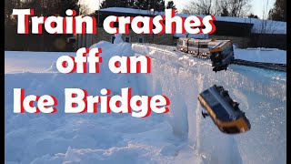 Lego Train Crashes From Ice Bridge