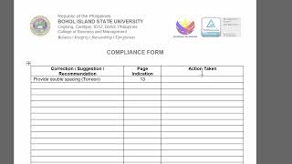 Compliance Form Instruction
