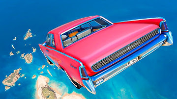 GTA 5 Crash Testing Cliff Drops Crashes Real Car Mods Ep.55