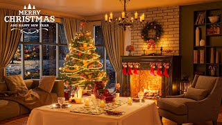 Relaxing Christmas Ambience  Heavenly Christmas Music 2024, Christmas Fireplace