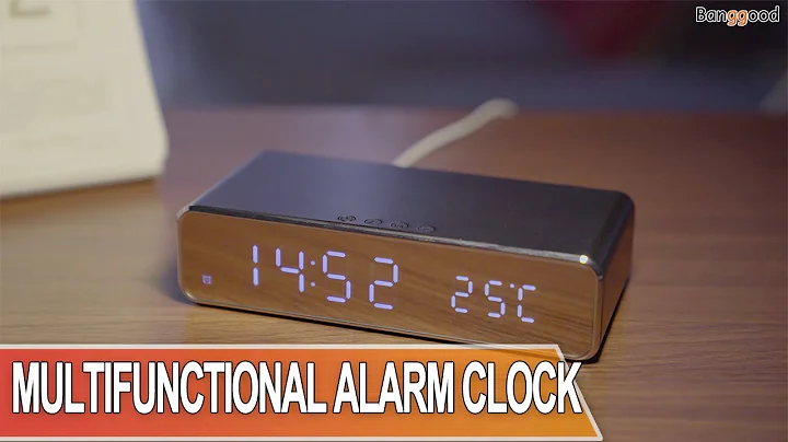 Electric LED 12/24H Alarm Clock With Phone Wireless Charger Table Digital Thermometer Display