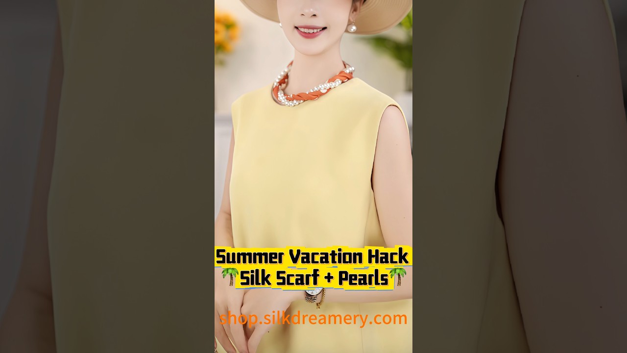 🌴 Silk Scarf + Pearls: The Summer Vacation Hack Every Fashion Girl Needs! ✨ 