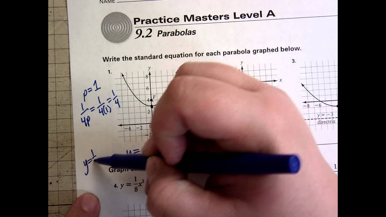 worksheet Graphing Conic Sections Worksheet conics parabola worksheet 1 youtube 1