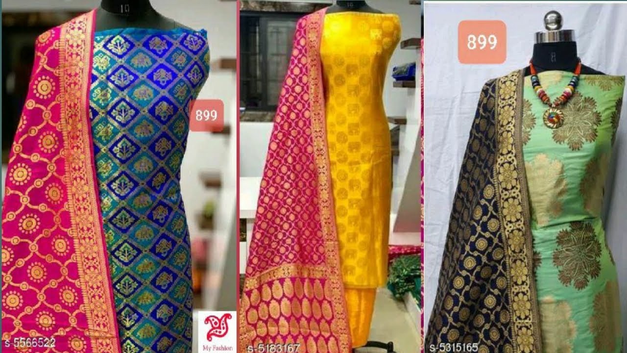 Latest Design Silk Dress Material Collection Online Shopping of Dress