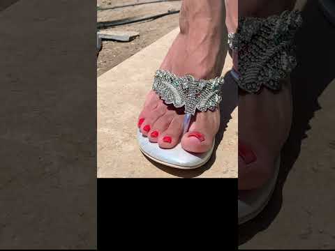 Toy Dino Crush Walkover Crush Fetish Casual Trample Giantess Silver Sandals Red Toes #shorts #india