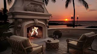 Beach House Ambience Waves & Fireplace Sounds