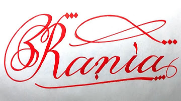 Rania Name Signature Calligraphy Status | How to Cursive write with cut Marker #rania @Rania