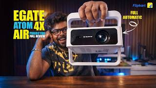 Egate Atom 4X Air Projector Review 🔥 Fully Automatic Android Projector | 4K Support #flipkart