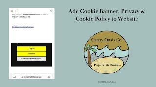 Add Cookie Banner, Privacy, & Cookie Policy to Website