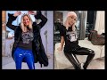 Mind blowing & glossy faux leather legging designs ideas 2022//skin tight leather pants#leather​
