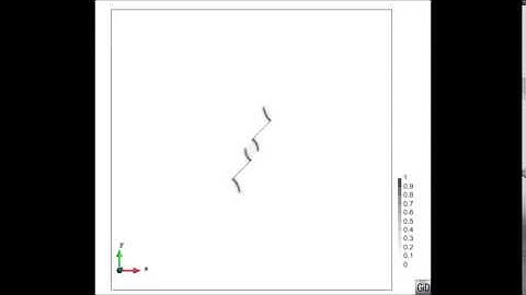 A rock column with double inclined flaws under compression